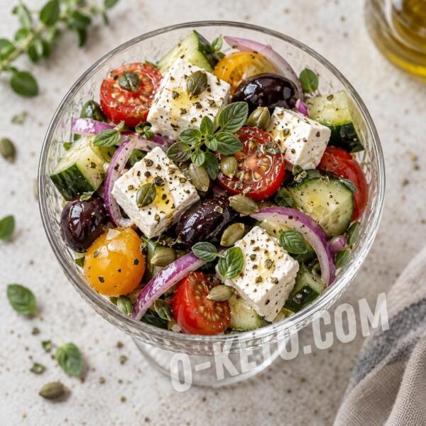 Keto recipes: Feta Salad with Cherry Tomatoes and Pumpkin Seeds
