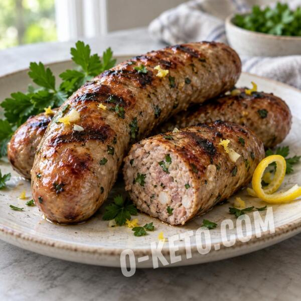 Keto recipes: Pork Sausages with Garlic, Lemon Zest, and Parsley Keto recipes: Pork Sausages with Garlic, Lemon Zest, and Parsley