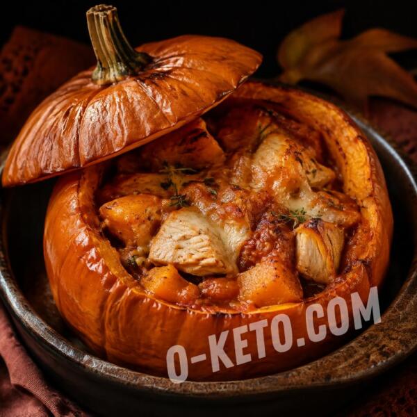 Рецепты на кето: Запеканка из курицы в тыкве