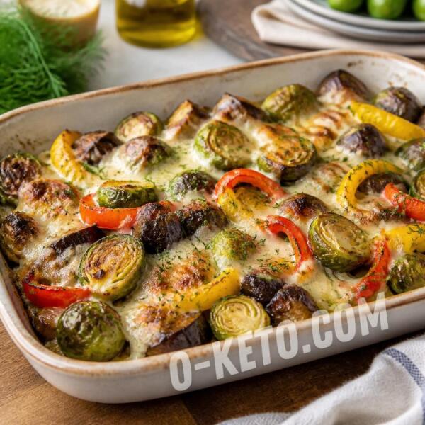 Keto recipes: Brussels Sprouts and Eggplant Casserole