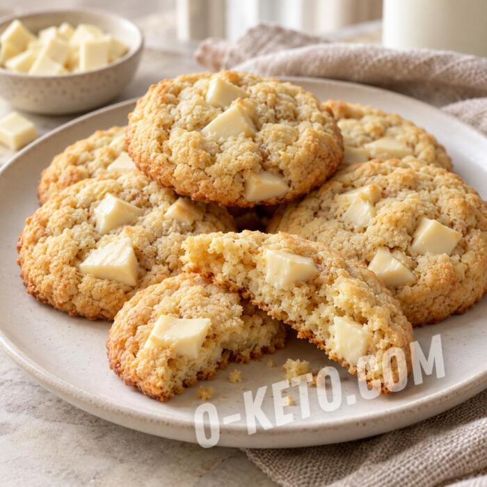 Biscuiți cu migdale și ciocolată albă fără zahăr