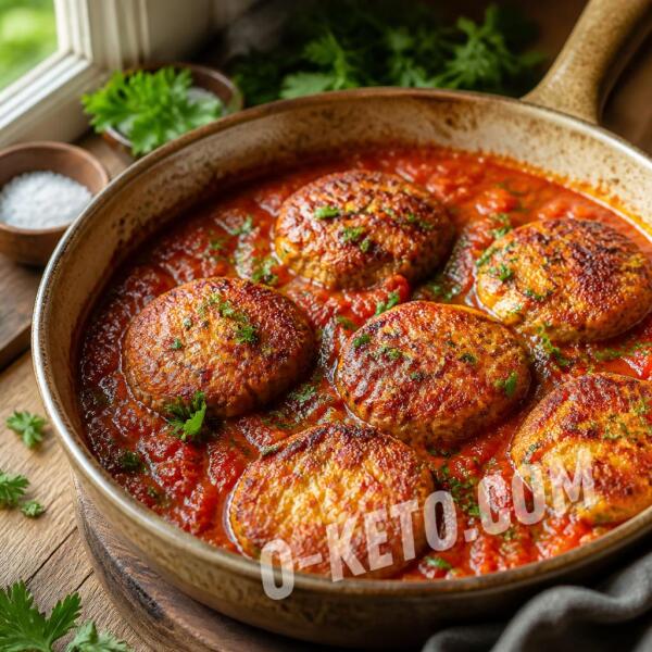 Rețete keto: Chiftele de ceapă în sos de roșii Rețete keto: Chiftele de ceapă în sos de roșii