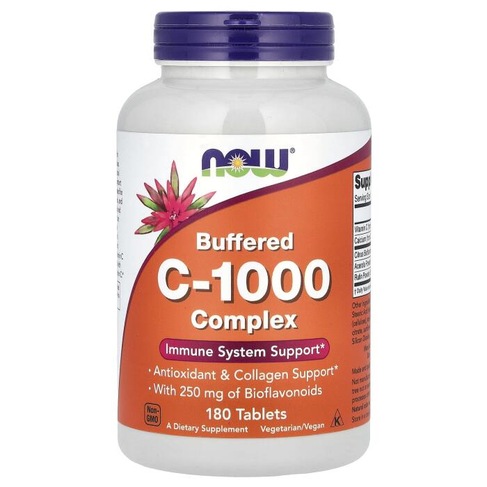 NOW Foods, Buffered C-1000 Complex, 180 Tablets NOW Foods, Buffered C-1000 Complex, 180 Tablets