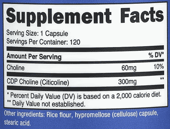Nutricost,-CDP-Choline,-Citicoline,-300-mg,-120-Capsules-