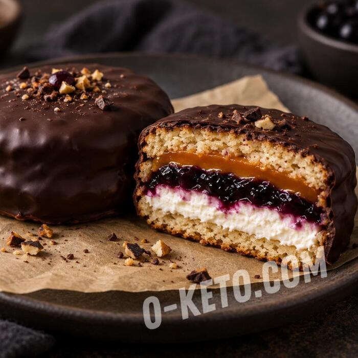 Prăjituri cu migdale, caramel și coacăze negre Prăjituri cu migdale, caramel și coacăze negre