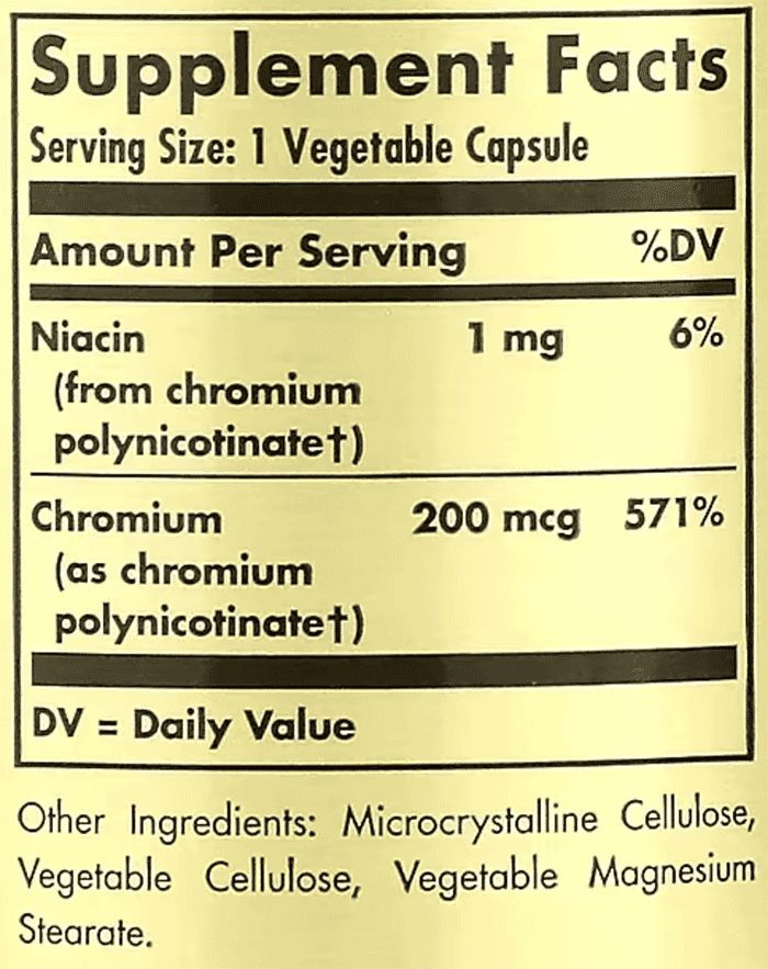 Solgar,-Chromium-Polynicotinate,-200-mcg,-100-Vegetable-Capsules