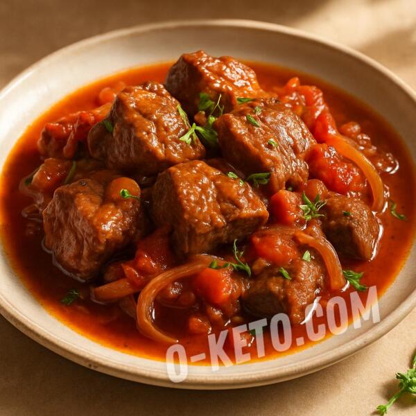 Rețete keto: Miel gatit lent cu ceapa si rosii