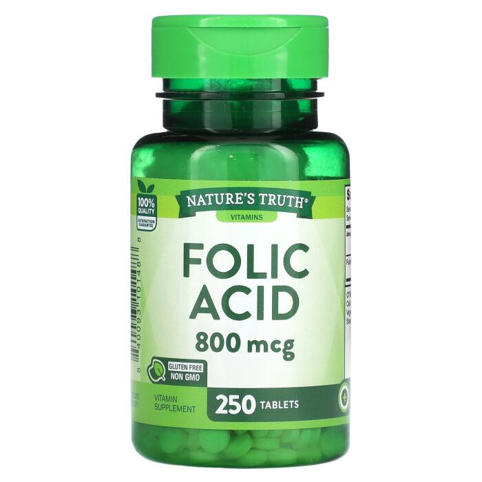 Nature’s Truth, Folic Acid, 800 mcg, 250 Tablets