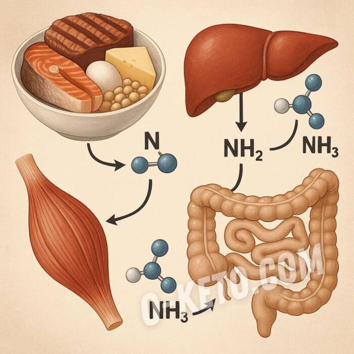 De ce se produce mai mult amoniac din deficitul de proteine în alimentație, și nu din excesul acestora?