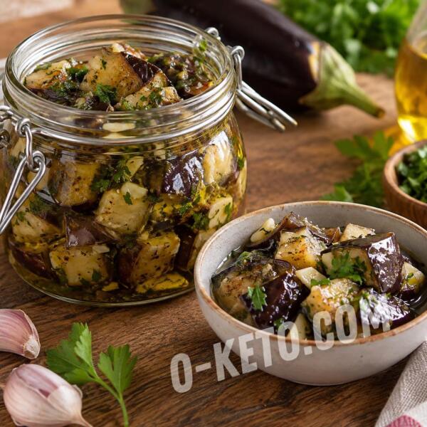 Keto recipes: Marinated Eggplant with Garlic