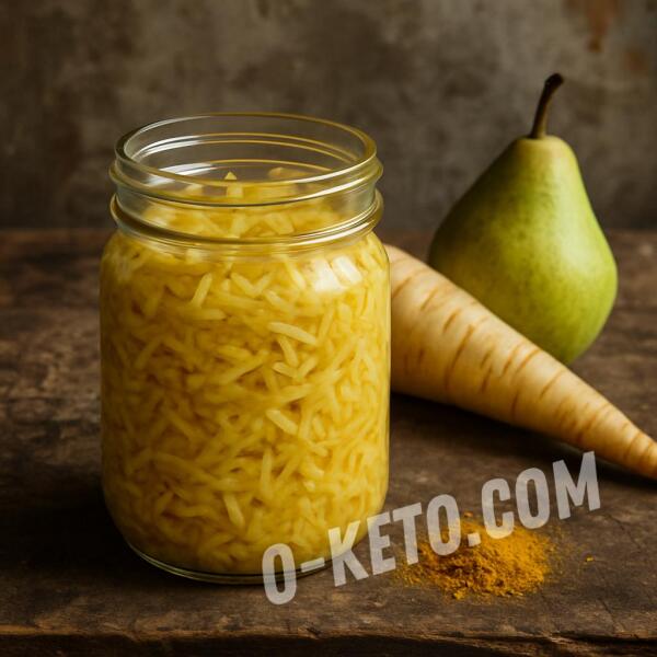 Рецепты на кето: Квашеный пастернак с карри и грушей