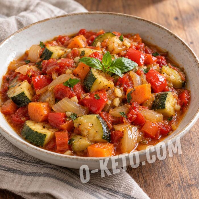 Vegetable Ragout with Zucchini, Tomato, and Bell Pepper