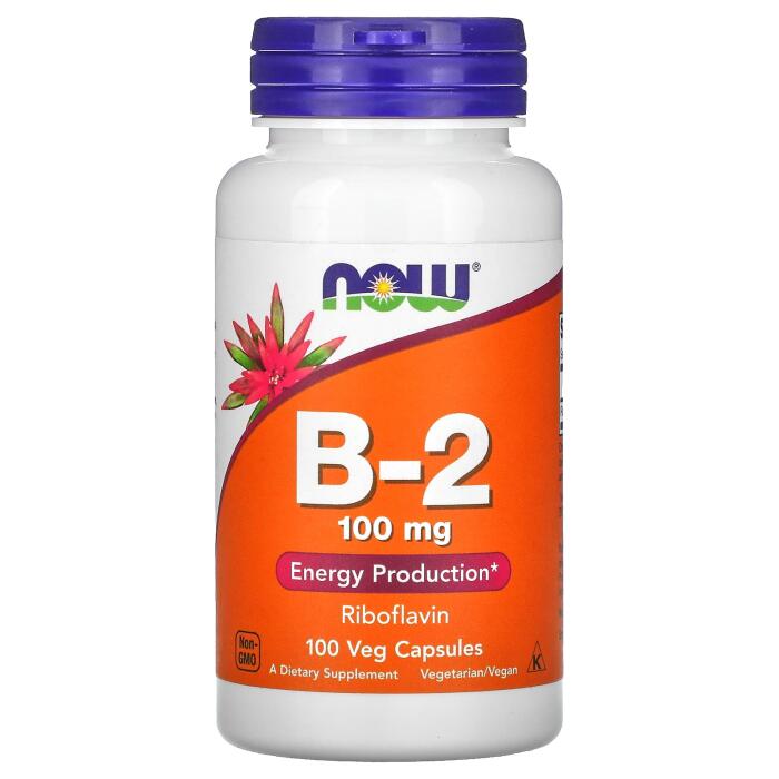 NOW Foods, B-2, 100 mg, 100 Veg Capsules NOW Foods, B-2, 100 mg, 100 Veg Capsules