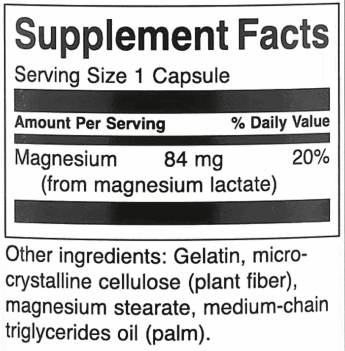 Swanson,-Magnesium-Lactate,-84-mg,-120-Capsules-