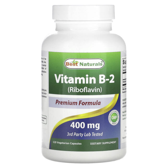Best Naturals, Vitamin B-2 (Riboflavin), 400 mg, 120 Vegetarian Capsules Best Naturals, Vitamin B-2 (Riboflavin), 400 mg, 120 Vegetarian Capsules