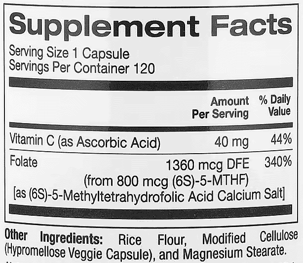 Lake-Avenue-Nutrition,-Methyl-Folate,-800-mcg,-120-Veggie-Capsules-