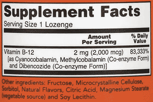 NOW-Foods,-B-12,-2,000-mcg,-100-Lozenges-