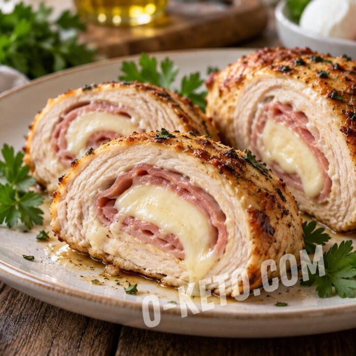 Chicken Rolls with Ham and Mozzarella