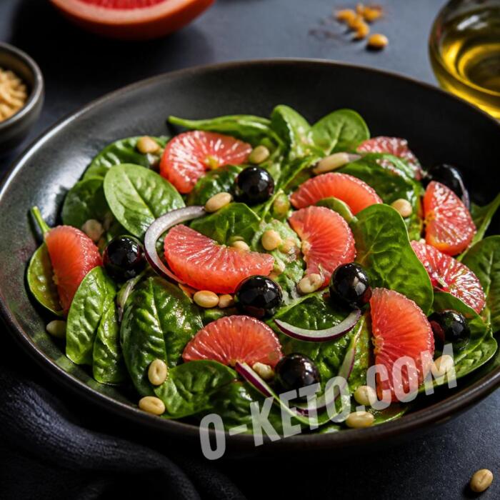 Spinach Salad with Grapefruit and Pine Nuts