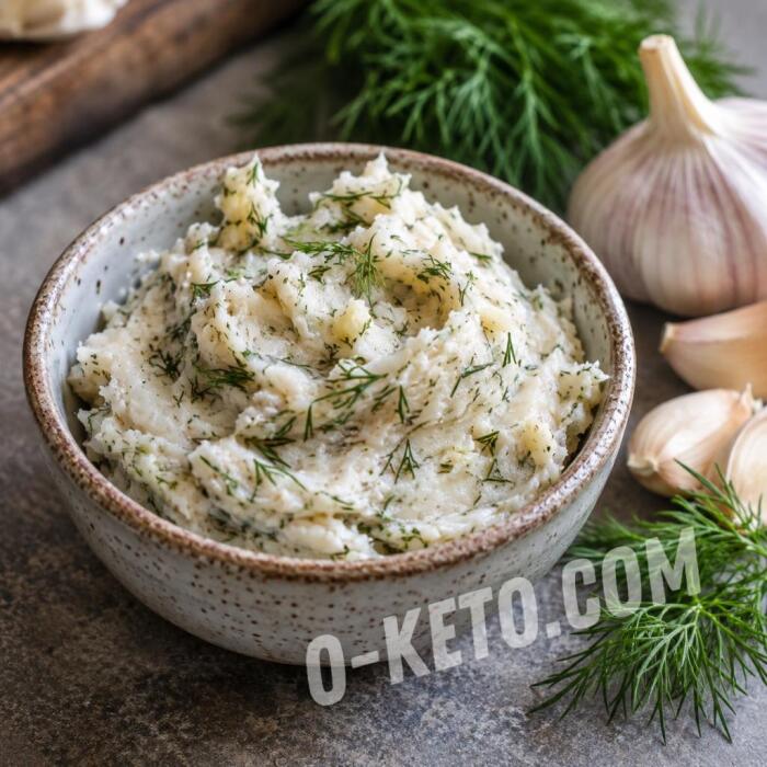 Намазка из солёного сала с чесноком и укропом