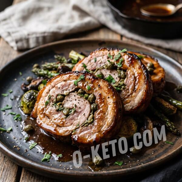 Rețete keto: Rulada tornado din porc cu capere pentru sous-vide Rețete keto: Rulada tornado din porc cu capere pentru sous-vide