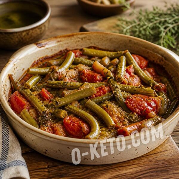 Рецепты на кето: Запеканка из стручковой фасоли по-гречески