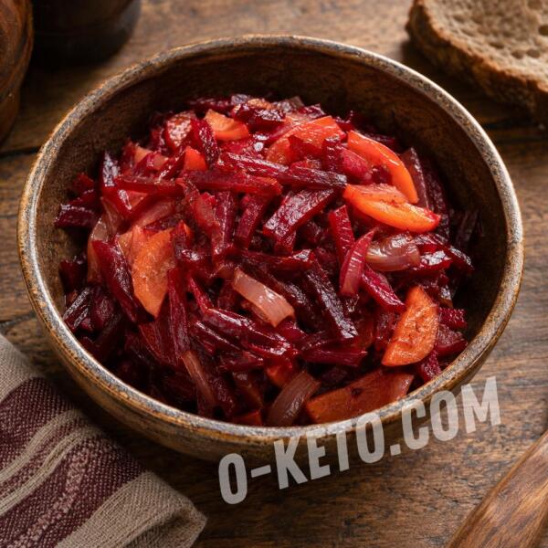 Keto recipes: Stewed Beetroot with Carrot and Onion