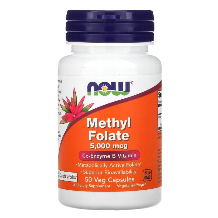 NOW Foods, Methyl Folate, 5,000 mcg, 50 Veg Capsules NOW Foods, Methyl Folate, 5,000 mcg, 50 Veg Capsules