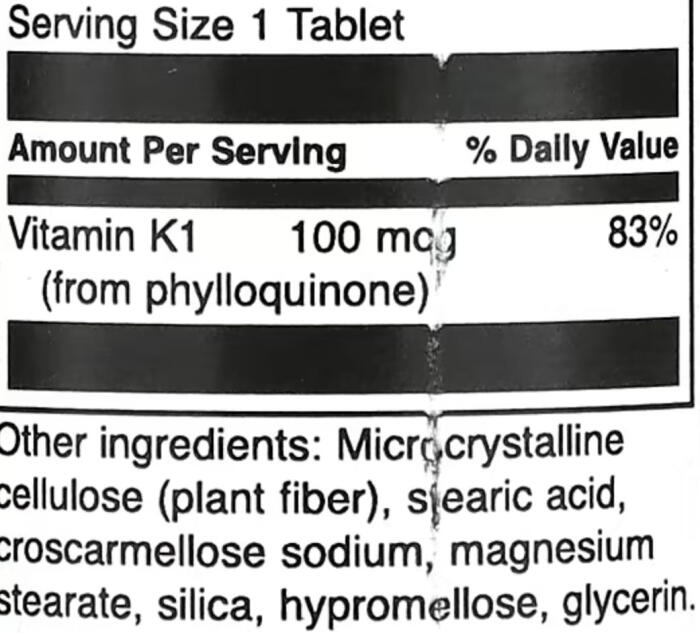 Swanson,-Vitamin-K1,-100-mcg,-100-Tablets- Swanson,-Vitamin-K1,-100-mcg,-100-Tablets-