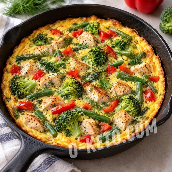 Chicken and Vegetable Omelet with Almond Milk
