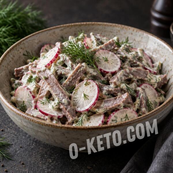 Rețete keto: Salată de ridiche cu limbă de vită