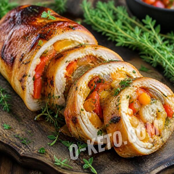 Keto recipes: Chicken Roulade with Vegetables and Cheese Keto recipes: Chicken Roulade with Vegetables and Cheese
