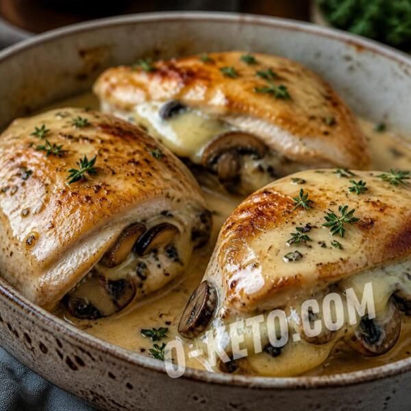 Рецепты на кето: Куриное филе с грибами, сыром и сливками Рецепты на кето: Куриное филе с грибами, сыром и сливками