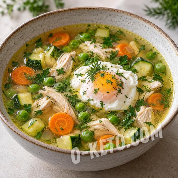 Куриный бульон с яйцом пашот Куриный бульон с яйцом пашот