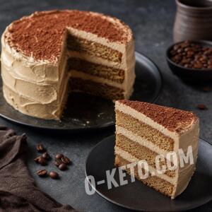 Tort cu Cafea, Cremă de Brânză și Făină de Migdale Tort cu Cafea, Cremă de Brânză și Făină de Migdale