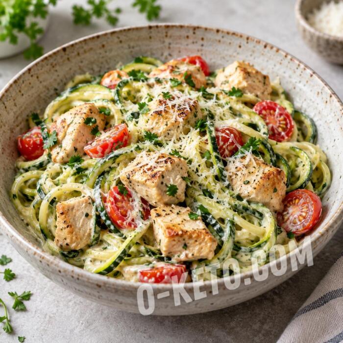 Courgette Spaghetti with Chicken