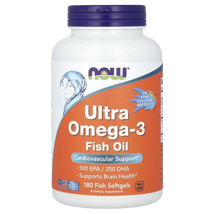 NOW Foods, Ultra Omega-3 Fish Oil, 180 Fish Softgels NOW Foods, Ultra Omega-3 Fish Oil, 180 Fish Softgels