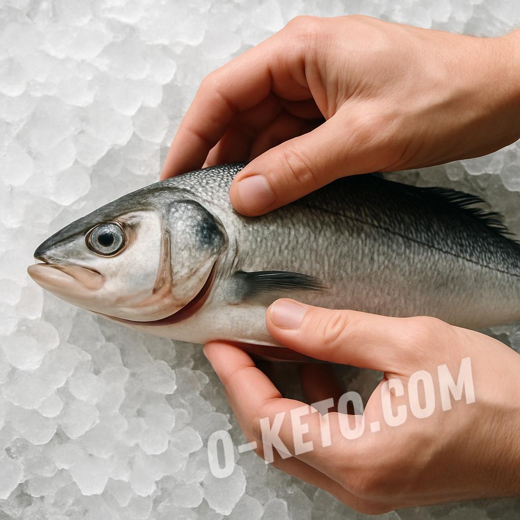 Fresh whole fish with clear eyes and red gills
