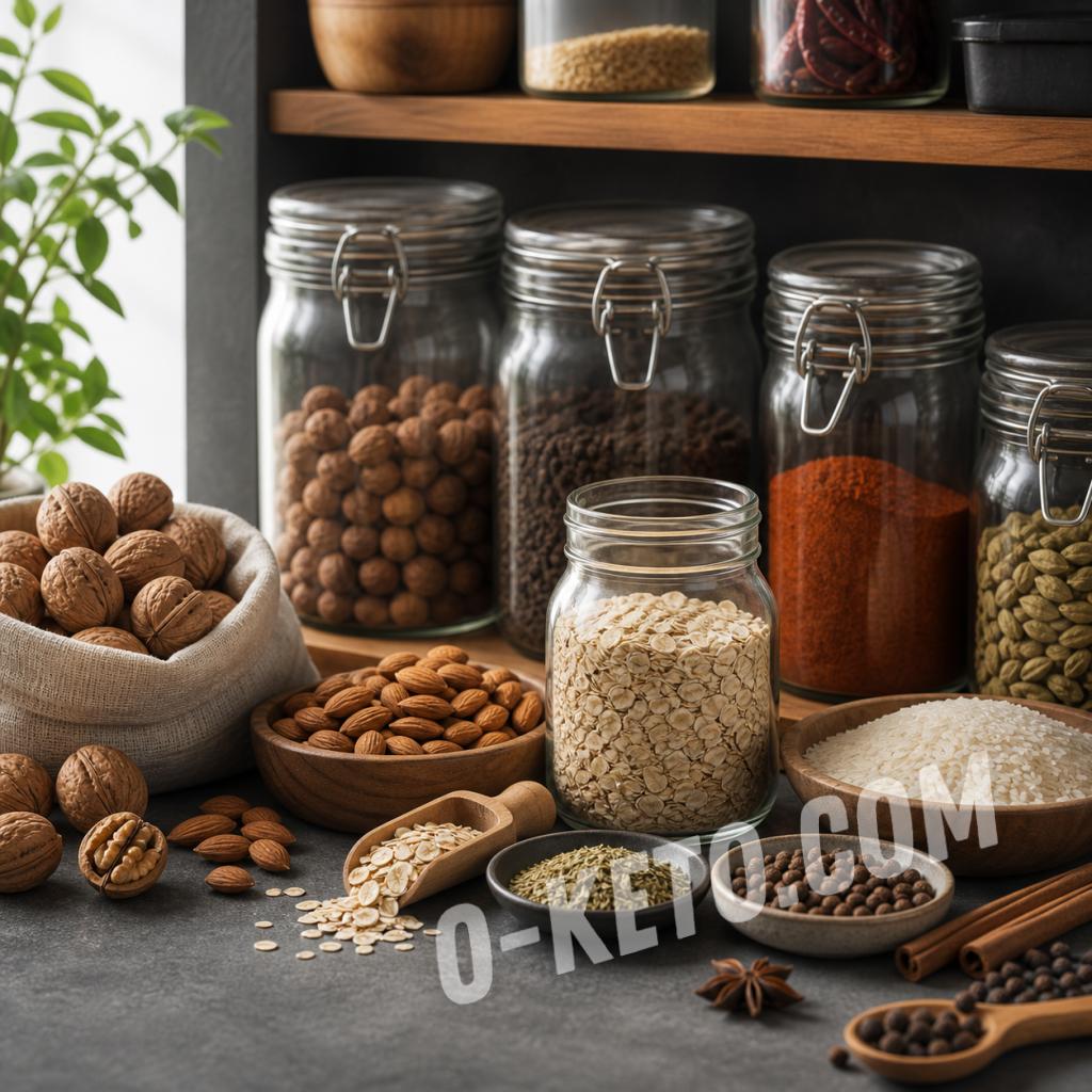 Dry storage of nuts, grains, and spices