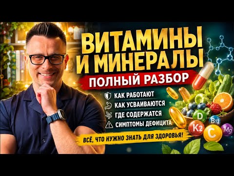 ВИТАМИНЫ И МИНЕРАЛЫ: ПОЛНЫЙ РАЗБОР | ДЕФИЦИТЫ, ЖКТ, УСВОЕНИЕ, ПРОДУКТЫ #витамины #здоровье #минералы ВИТАМИНЫ И МИНЕРАЛЫ: ПОЛНЫЙ РАЗБОР | ДЕФИЦИТЫ, ЖКТ, УСВОЕНИЕ, ПРОДУКТЫ #витамины #здоровье #минералы