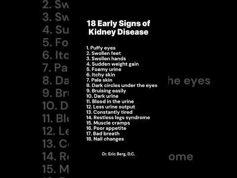 18 Early Signs of Kidney Disease 18 Early Signs of Kidney Disease